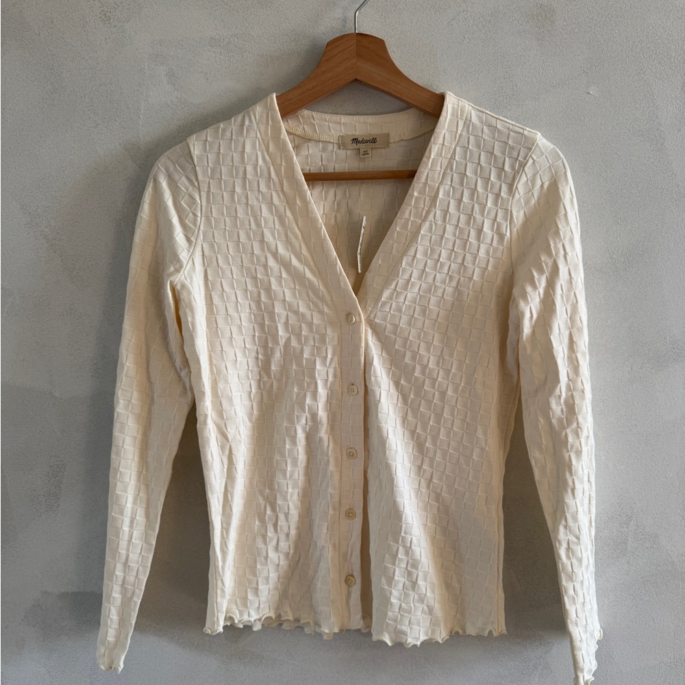 Madewell - Cream Textured Button-Down Shirt (NWT)